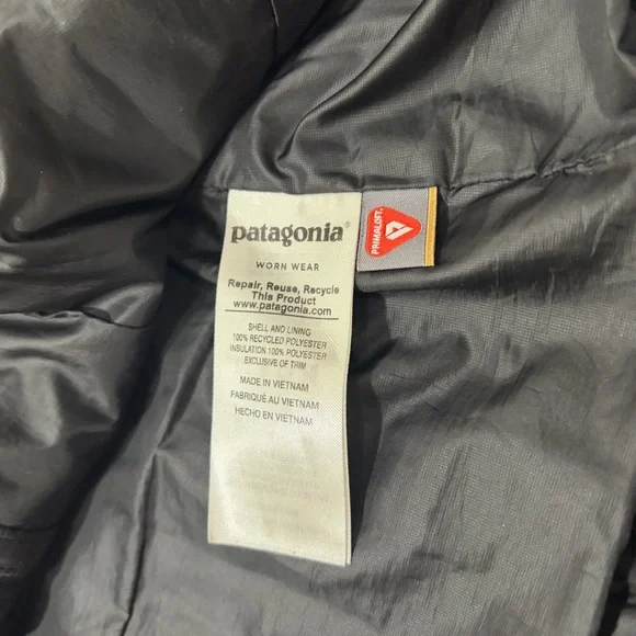 Patagonia Vest Womens Sz M Black Nano Puff Full Zip Filled Light Puffer *LOGO - Picture 9 of 11